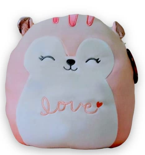 Squishmallows Official Kellytoy Lane The Pink Ombré Squirrel with Shiny Rose Gold Ears and Love on Her Belly Plush - 2023 Valentine’s Squad Stuffed Animal Toy