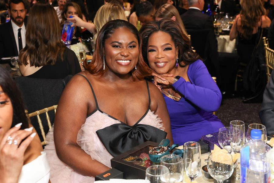 (Left to Right) Danielle Brooks and Oprah Winfrey attend the 29th Annual Critics Choice Awards at Barker Hangar in Santa Monica. (Kevin Mazur/Getty Images for Critics Choice Association)