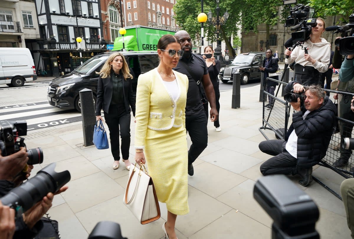 Rebekah Vardy believes she is suffering from post-traumatic stress disorder after losing the so-called ‘Wagatha Christie’ legal battle against Coleen Rooney (Yui Mok/PA) (PA Wire)