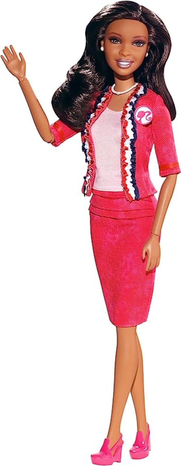 <p>Barbie I Can Be U.S.A. President Doll, $35-$150, <a href="https://rstyle.me/+YARy3TrYX0vWcFrgO-ii7Q" rel="nofollow noopener" target="_blank" data-ylk="slk:available here;elm:context_link;itc:0;sec:content-canvas" class="link ">available here</a> and <a href="https://rstyle.me/+NekLwQoL6IG47I98lTLvYg" rel="nofollow noopener" target="_blank" data-ylk="slk:here;elm:context_link;itc:0;sec:content-canvas" class="link ">here</a></p>