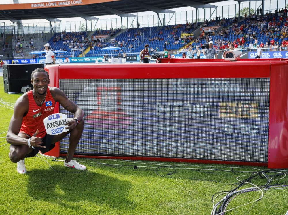 Owen Ansah rennt historisch schnell (IMAGO/BEAUTIFUL SPORTS/Axel Kohring)