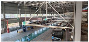 Assembly line of COMET mini-Buses at Ev Dynamics manufacturing facility in China’s Wulong Industrial Park.