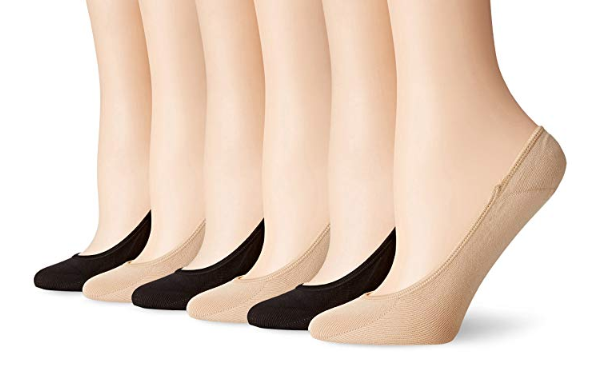 PEDS Women's Microfiber Ultra Low-Cut Sock Liners, Pack of Six