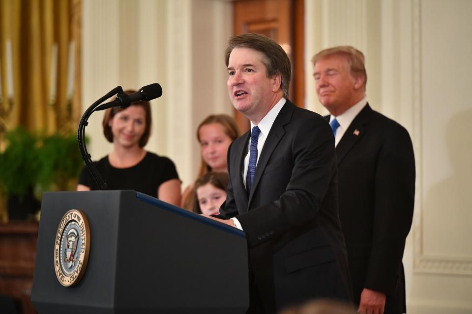 Supreme Court nominee Brett Kavanaugh speaks after the announcement of his nomination to the Supreme Court on July 9, 2018, in Washington, DC. (Photo: Mandel Ngan/AFP/Getty Images)