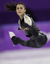 <p>Ivett Toth of Hungary performs during the women’s short program figure skating in the Gangneung Ice Arena at the 2018 Winter Olympics in Gangneung, South Korea, Wednesday, Feb. 21, 2018. (AP Photo/Bernat Armangue) </p>