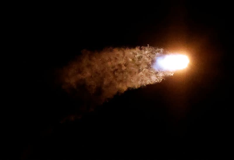 A SpaceX Falcon 9 rocket lifts off on the IM-1 mission with the Nova-C moon lander built and owned by Intuitive Machines from the Kennedy Space Center in Cape Canaveral