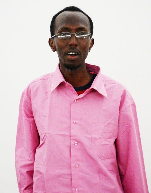 Somali journalist Abdiaziz Abdinuur is pictured in court in Mogadishu on February 5, 2013. He was jailed for one year for interviewing a woman who claimed she had been raped