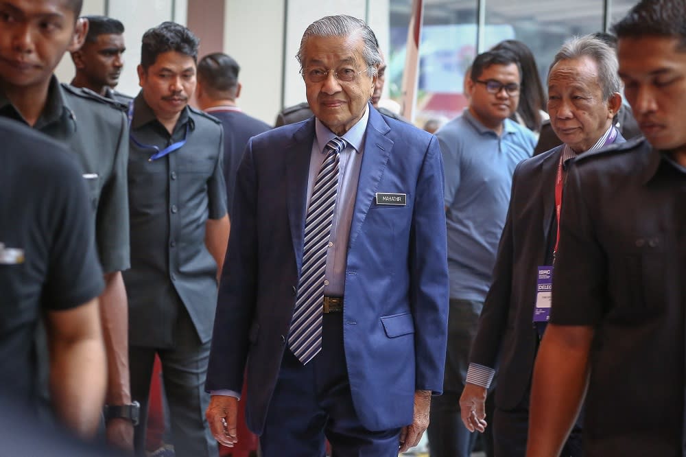 Prime Minister Tun Dr Mahathir Mohamad at the International Social Well-Being Conference 2019 in Kuala Lumpur November 21, 2019. — Picture by Yusof Mat Isa