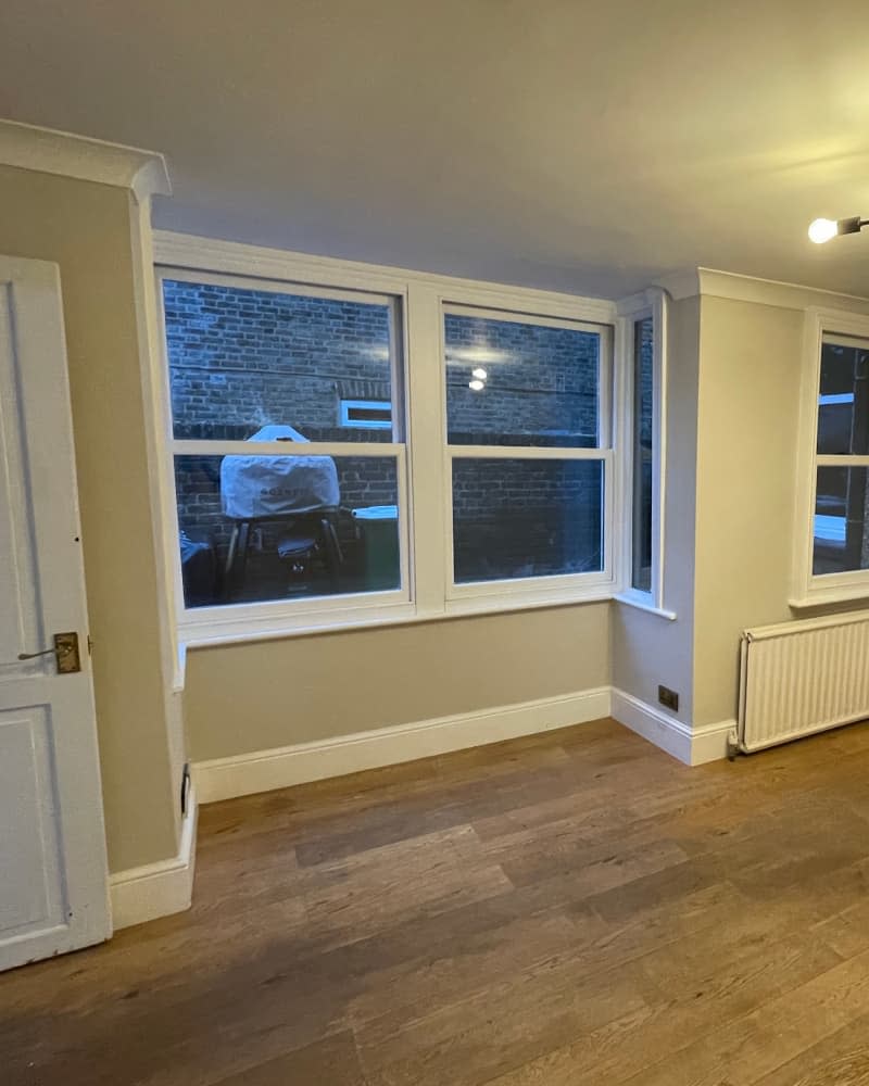 Window in kitchen before installing window seat.