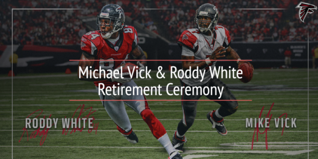 Watch: Atlanta Falcons Honor Mike Vick, Roddy White At Retirement