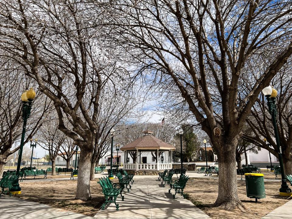 Visitors can enjoy the placita in San Elizario.