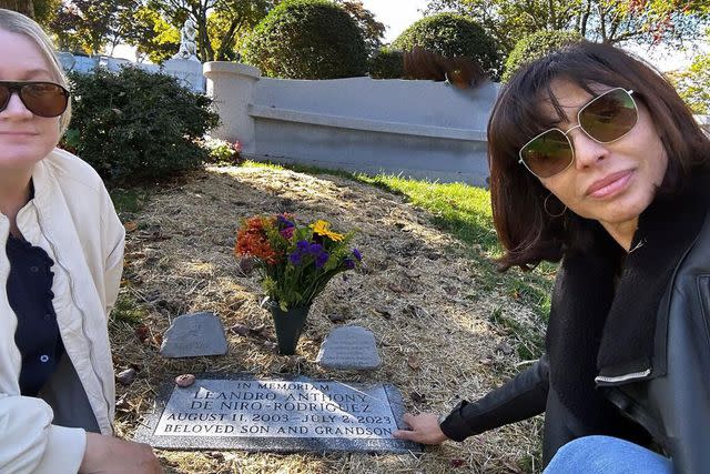 <p>Drena De Niro/ Instagram</p> The emotional actress visited her son's grave