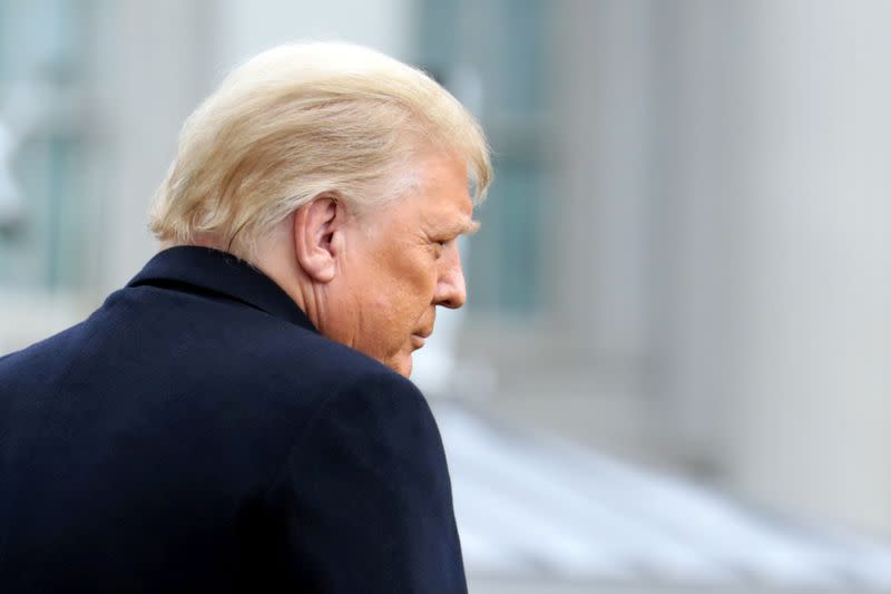 FILE PHOTO: U.S. President Donald Trump departs on travel to West Point, New York from the South Lawn at the White House in Washington