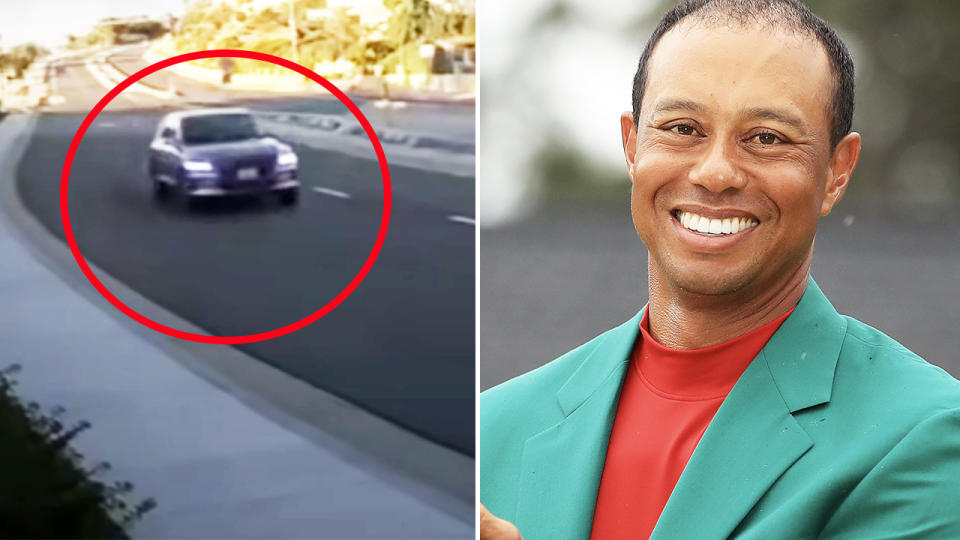 Tiger Woods, pictured here driving moments before his crash.