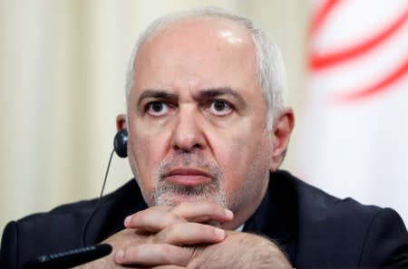FILE PHOTO: Iranian Foreign Minister Javad Zarif attends a news conference this month in Moscow
