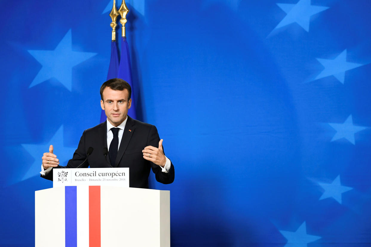 Emmanuel Macron said those claiming the UK will benefit financially from Brexit have “lied” (Reuters)