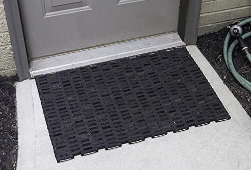 DaringOne Songkran Indoor Door Mat, Non-Slip Water Absorbent Entrance Mat  with Durable Rubber Backing, Buildings and Geometric Textured Font