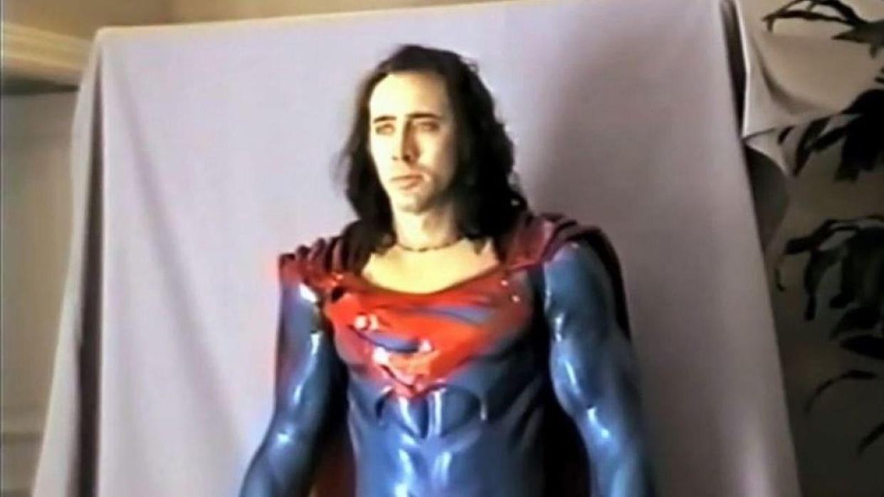 nicolas cage costume test for superman returns