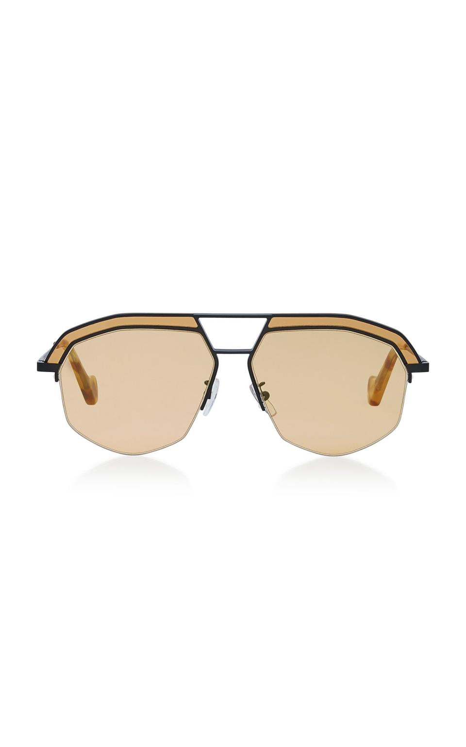 Oversized Octagonal Metal Sunglasses