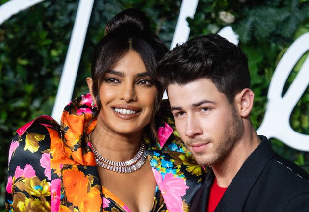 Priyanka Chopra and Nick Jonas attend Fashion Awards 2021 on Nov. 29, 2021 in London, England.  (Photo: Samir Hussein via Getty Images)