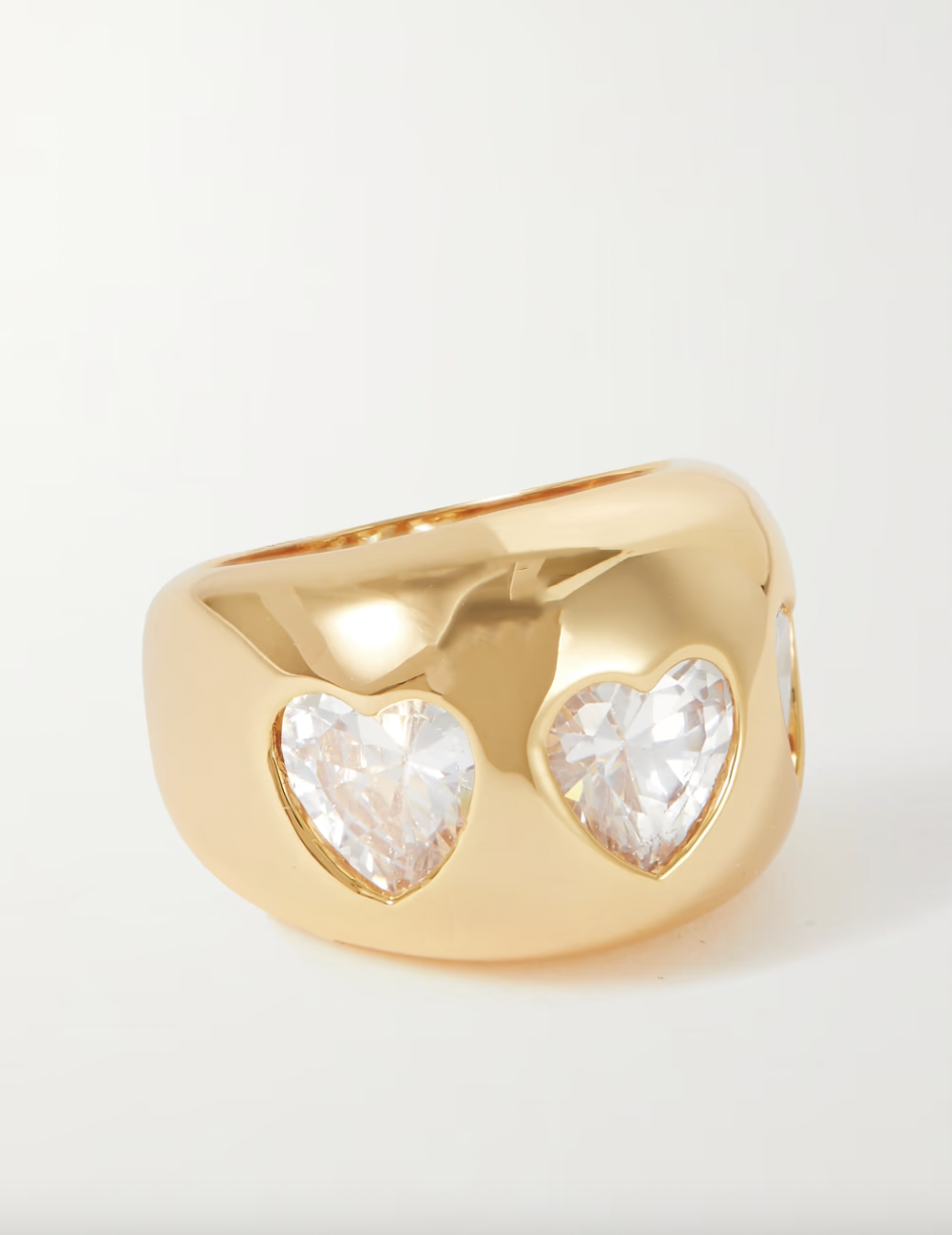 1) Gold-plated crystal ring