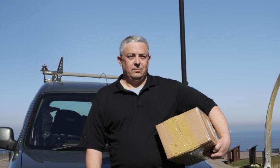 Ed Cross, a self-employed delivery driver for Hermes, based in Whitby, North Yorkshire, UK.