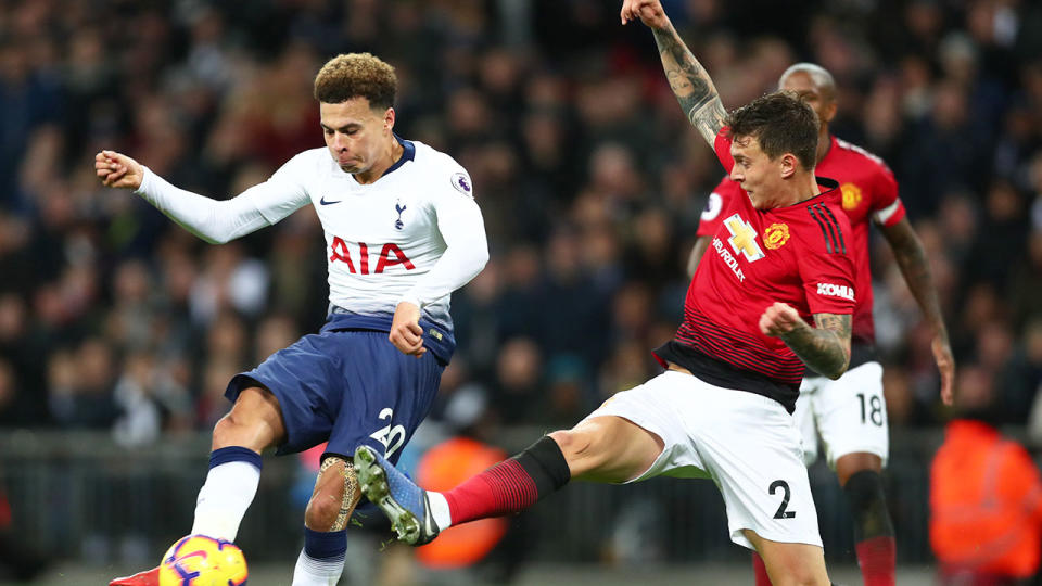 Seen here, Dele Alli in action against Manchester United. 