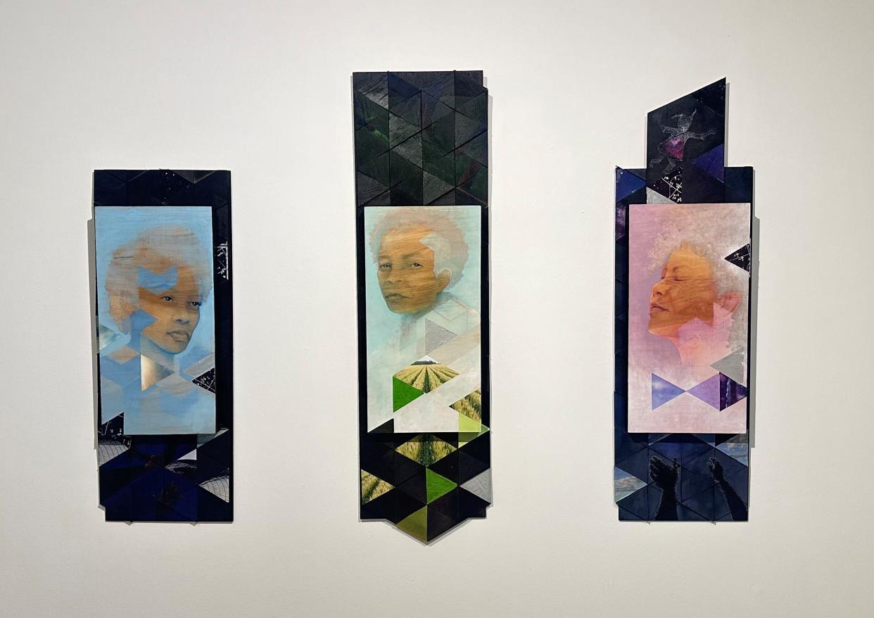 These pieces by artist Lisa McLymont are part of "FREEQUENCY," an exhibition on display concurrently with "A Love Letter to This Bridge Called My Back" in Urban Arts Space at The Ohio State University. Both shows run through June 29.