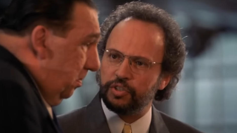 <p> <em>Analyze This</em> does a great job of poking fun at iconic gangster movie lines. One scene in particular works really well when Billy Crystal’s Ben Sobel slaps a mobster and manages to reference both <em>The Godfather</em> and HIPPA violations. </p>