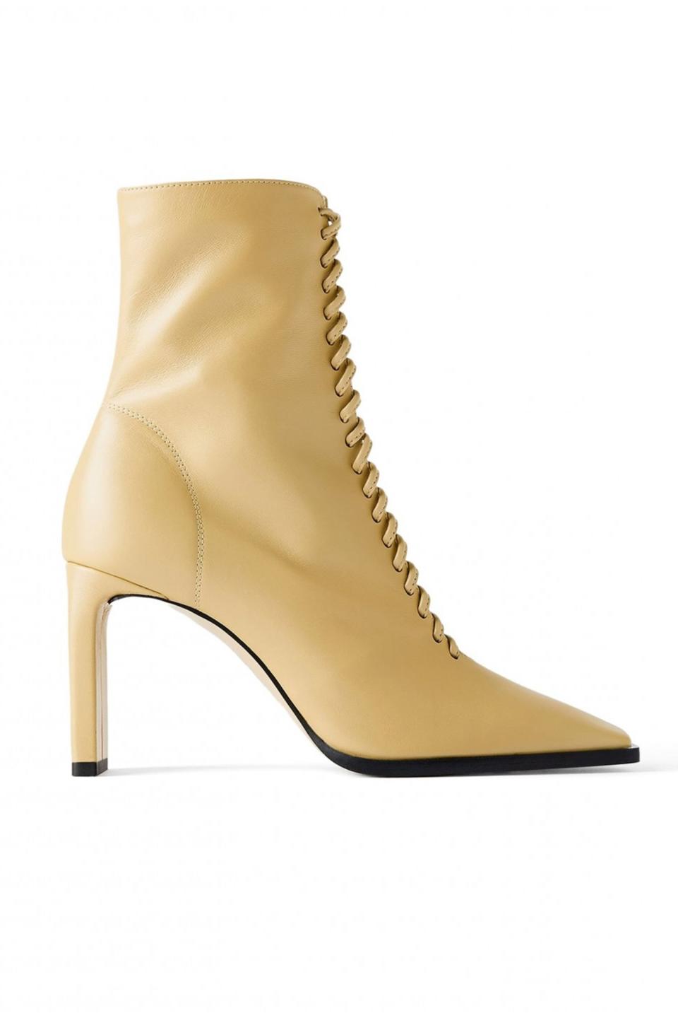 6) Laced Leather Ankle Boots