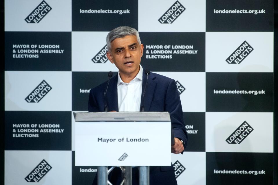 Sadiq Khan: claimed “overwhelming mandate” after receiving 1.2m votesPA