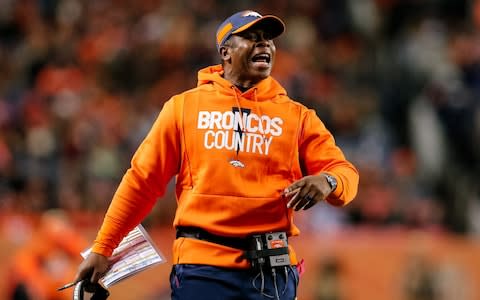 Denver Broncos head coach Vance Joseph reacts in the fourth quarter against the Los Angeles Chargers at Broncos Stadium at Mile High - Credit: USA TODAY