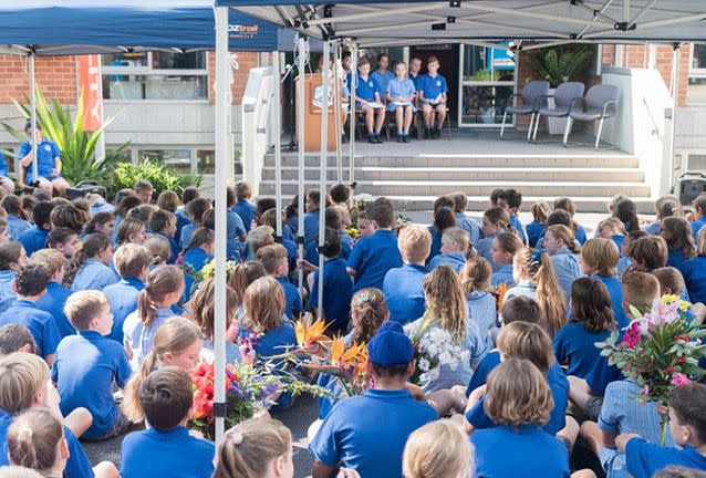 The school claims 'silent cheers' prevent fidgeting and conserve students' energy. Picture: Elanora Heights Public School