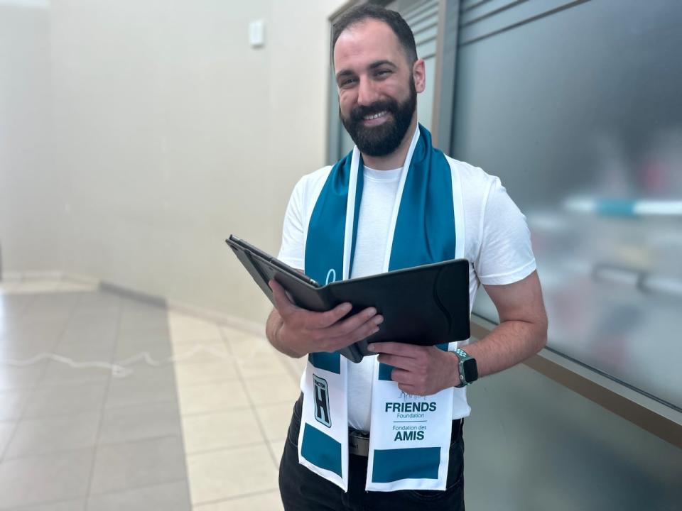 Daniel Thomas, a choir member, said he can't think of a better way to express his joy for music than by singing in the Music in Medicine choir. 'Being able to sing to patients, it heals you as well as it heals someone that listens to you singing,' he said.