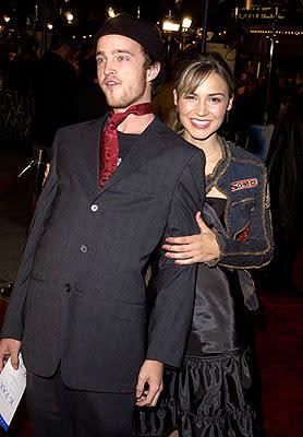 Aaron Paul and Samaire Armstrong screwing around at the Westwood premiere of K-Pax