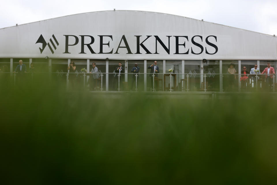 Mystik Dan looks to claim the second leg of horse racing's Triple Crown at the Preakness Stakes. (Photo by Rob Carr/Getty Images)