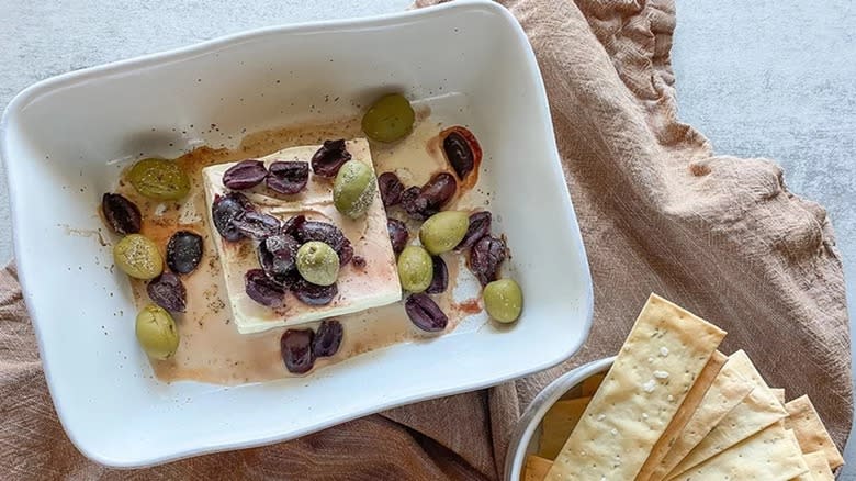 feta topped with olives