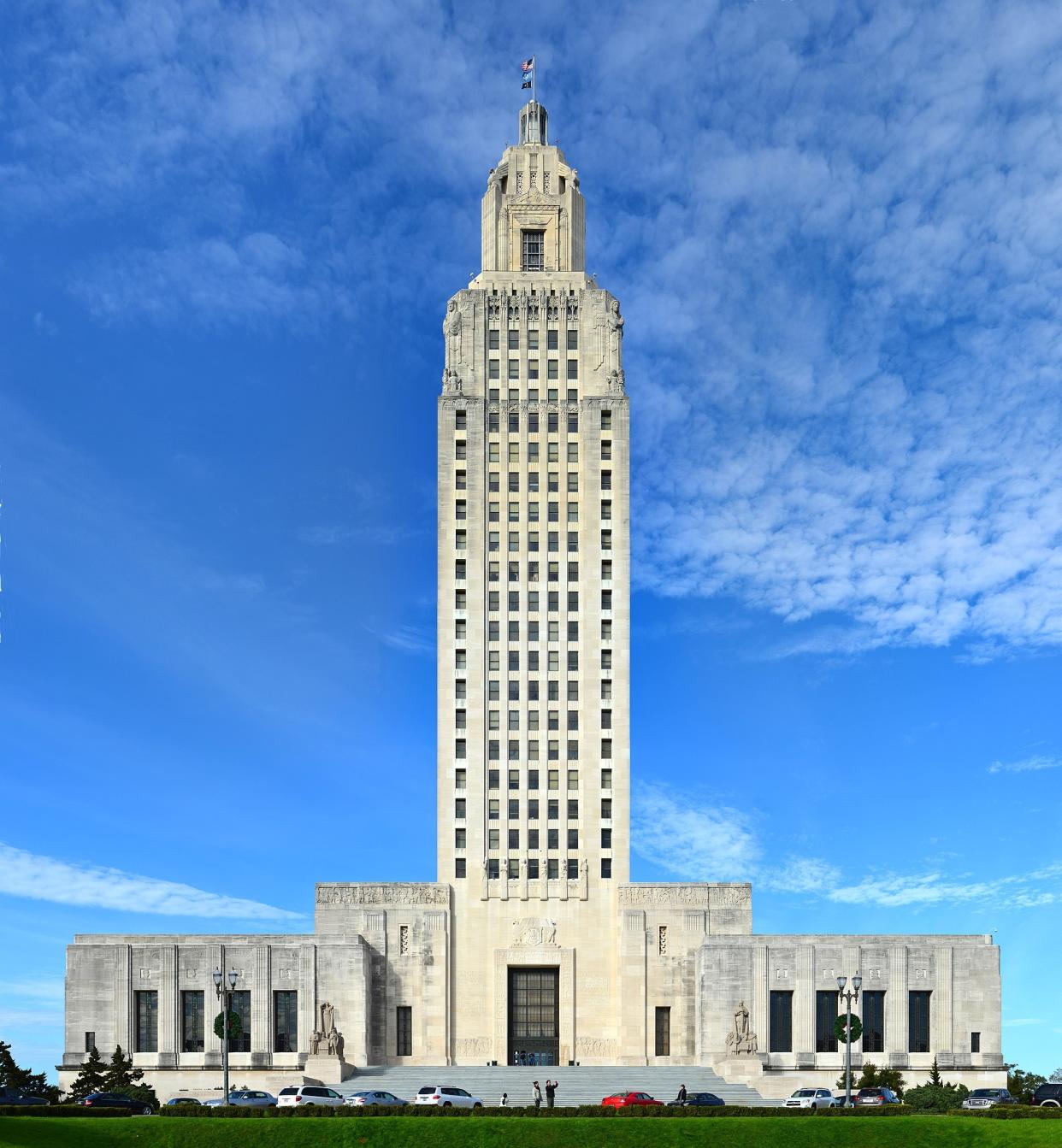 The Louisiana Statehouse in Baton Rouge, where Davis and her family held a press conference on Friday.