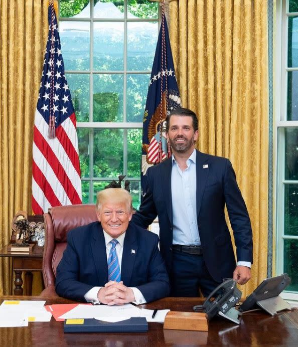 川普長子也確診武漢肺炎。（圖／翻攝自Donald Trump Jr. IG）