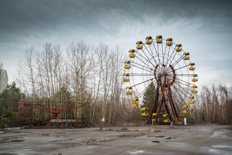 Freizeitparkruine in Pripyat, Ukraine: m April 1986 explodierte der Block vier im damals noch sowjetischen Kraftwerk Tschernobyl. Der Unfall gilt als die größte Atomkatastrophe der zivilen Nutzung der Kernkraft. (Bild: Getty).