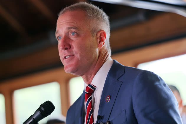 Rep. Sean Patrick Maloney (D-N.Y.) touts the environmental impact of the Inflation Reduction Act at an Aug. 17 event. He currently represents only a small portion of his new district. (Photo: Michael M. Santiago/Getty Images)