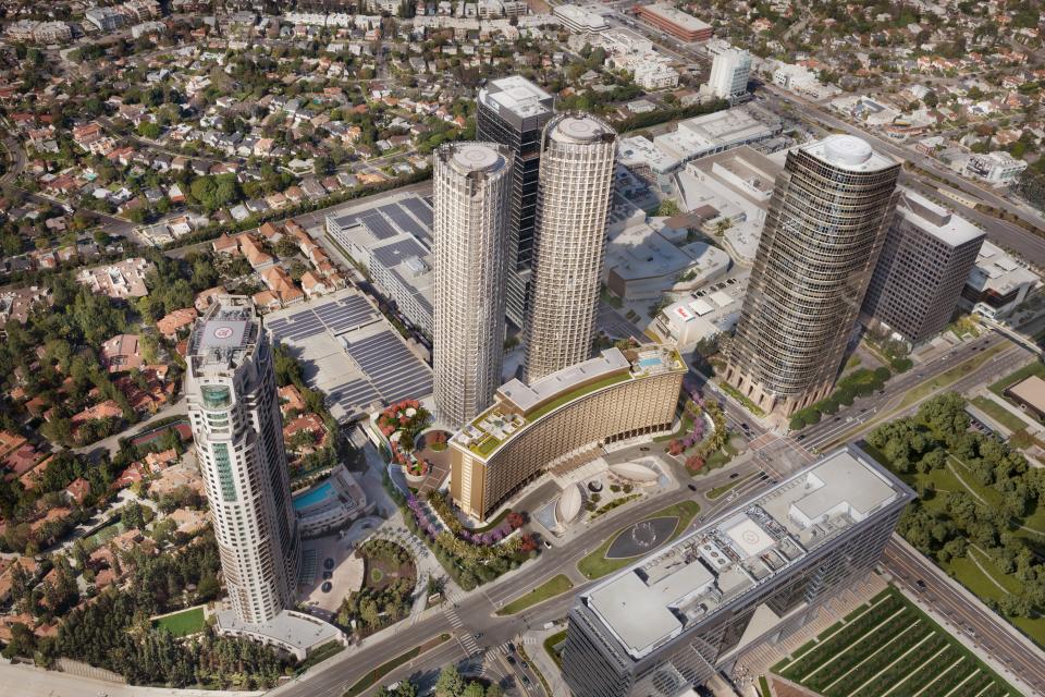 Two new residential towers are helping to usher Century Plaza into the 21st century.                         Credit: DBOX