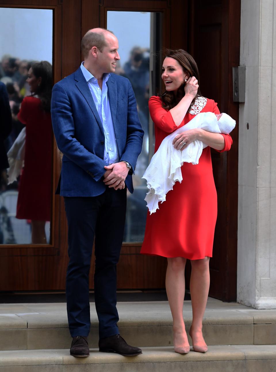 It’s been revealed what Prince William and Kate Middleton said to each other on the steps of the Lindo Wing. Photo: Getty Images