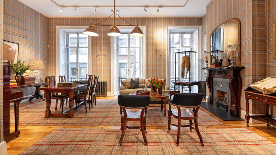 Huntsman recently reopened the Huntsman Club, a plaid-filled space at its Savile Row shop.