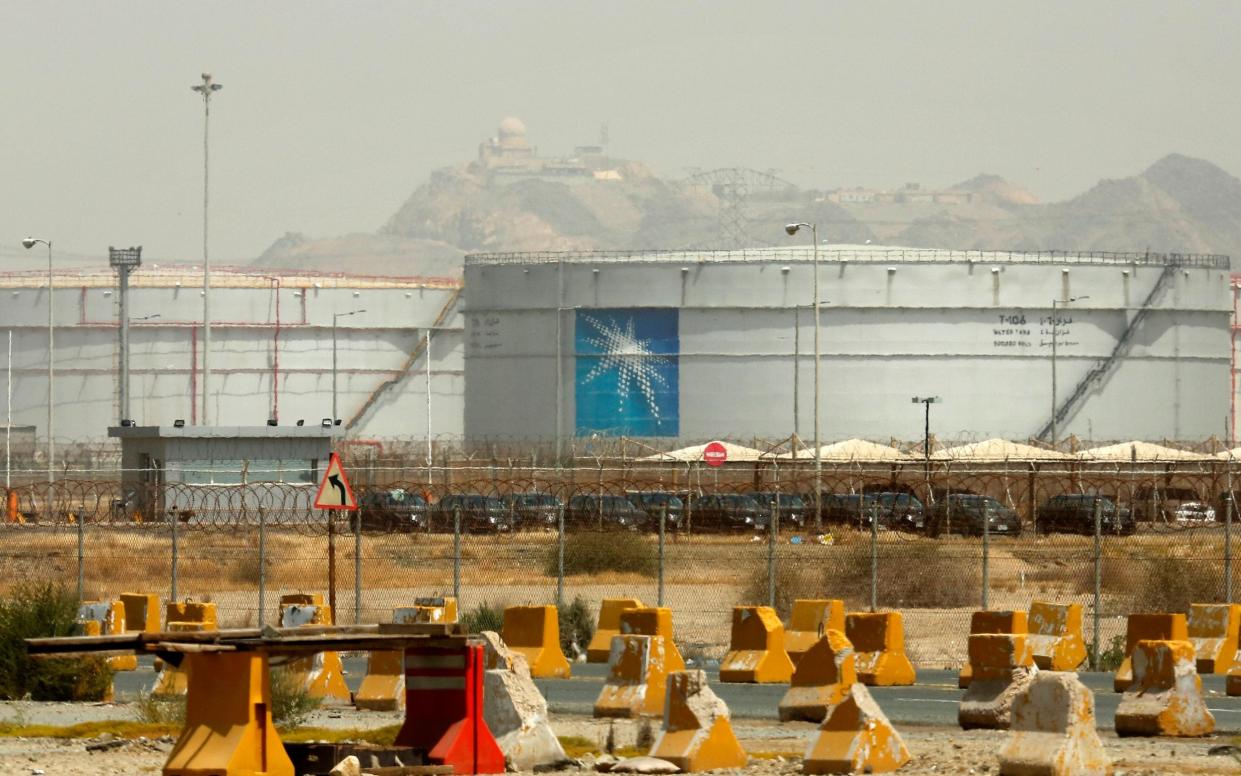 Storage tanks at an Aramco site in Jeddah