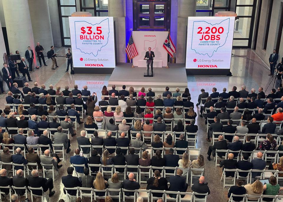 Honda announced a $3.5 billion battery plant in Fayette County near U.S. 35 and I-71. It's a joint venture with South Korean company LG Energy Solution.