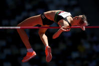 <p>Svetlana Radzivil of Team Uzbekistan competes in the Women's High Jump Qualification on day thirteen of the Tokyo 2020 Olympic Games at Olympic Stadium on August 05, 2021 in Tokyo, Japan. (Photo by Matthias Hangst/Getty Images)</p> 