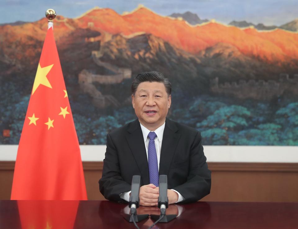 Der chinesische Präsident Xi Jinping eröffnet die Jahrestagung der Asian Infrastructure Investment Bank im Jahr 2020. - Copyright: Xinhua News Agency / Kontributor / Getty Images