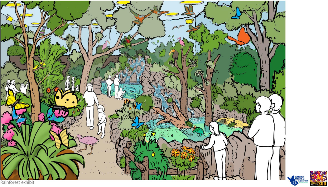A rendering of the zoo's rainforest exhibit
