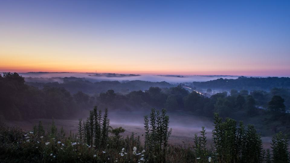 A misty early morning shot of Cuyahoga Valley National park.